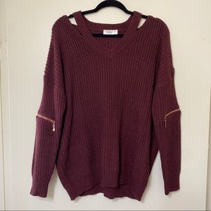 Burgundy Cage Sweater